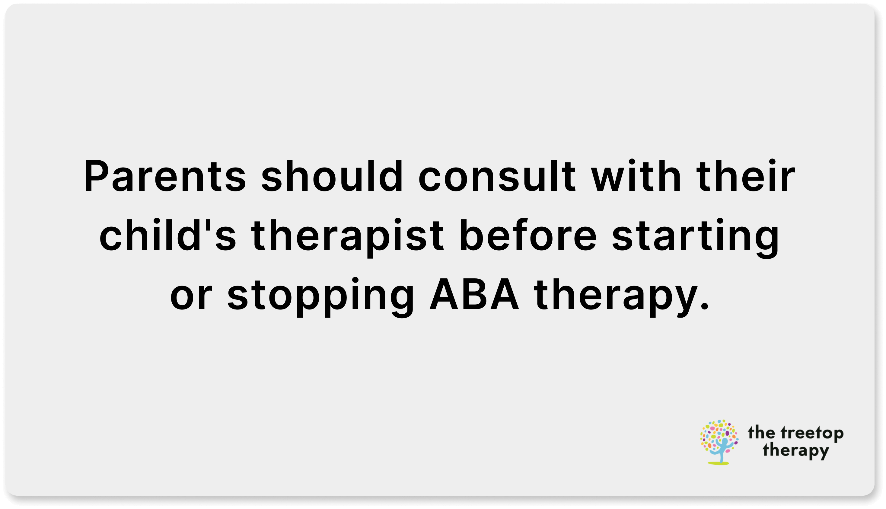 consult with therapist before starting aba therapy