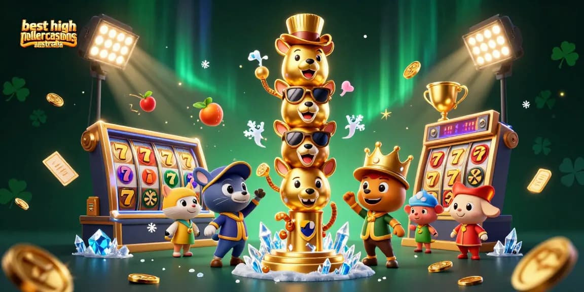 Experience thrilling gameplay at the best high roller casinos Australia with vibrant slot reels and dynamic action.