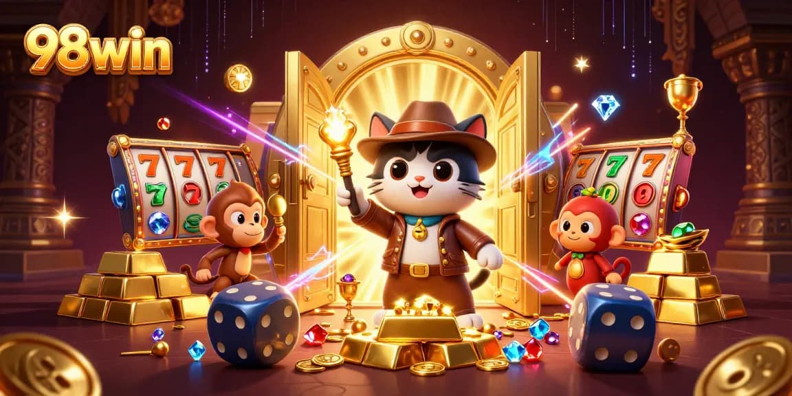 Uncover treasures at 98win with vibrant casino artifacts and exciting gaming elements.