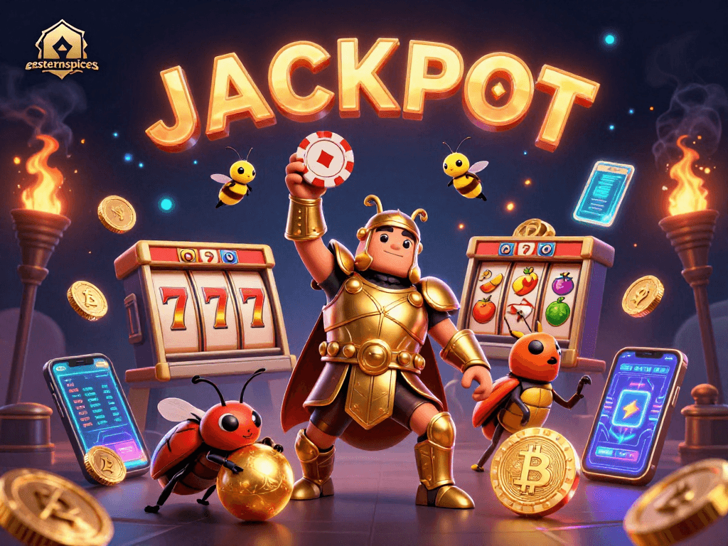 Spin the reels for jackpot excitement at easternspices with vibrant gambling visuals.