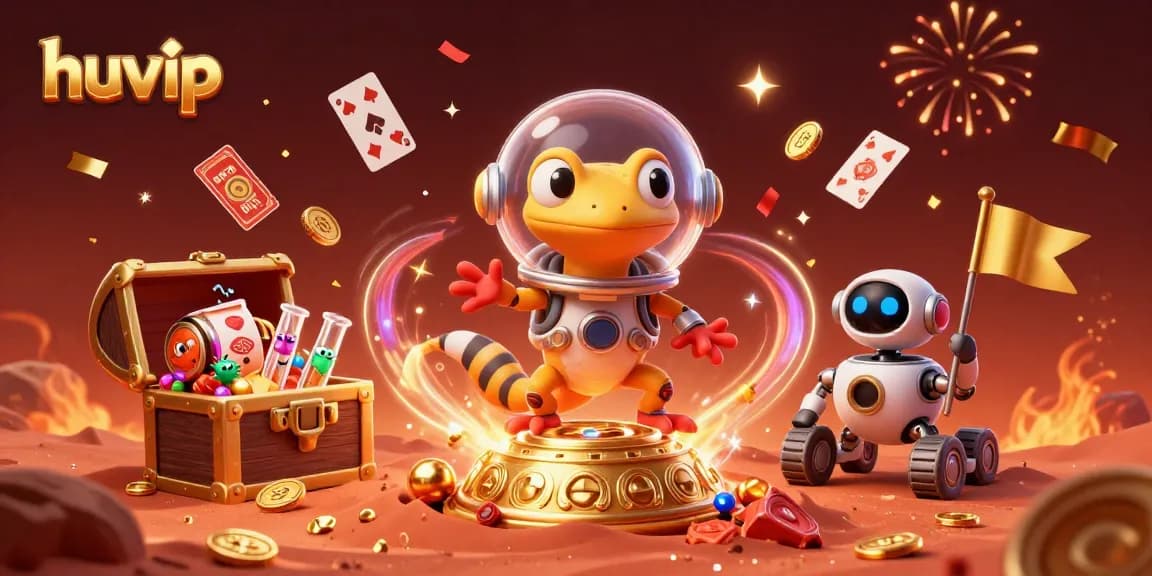 Win thrilling prizes with huvip in a vibrant casino adventure on Mars featuring exciting game elements.