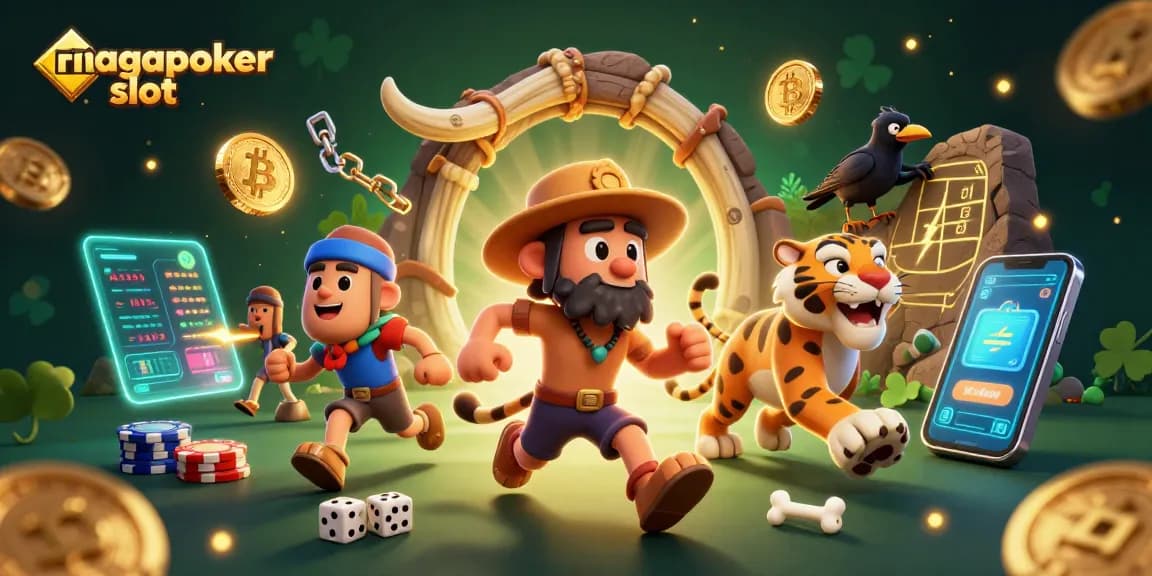 Experience thrilling gameplay with nagapoker slot characters in a vibrant 3D casino scene.