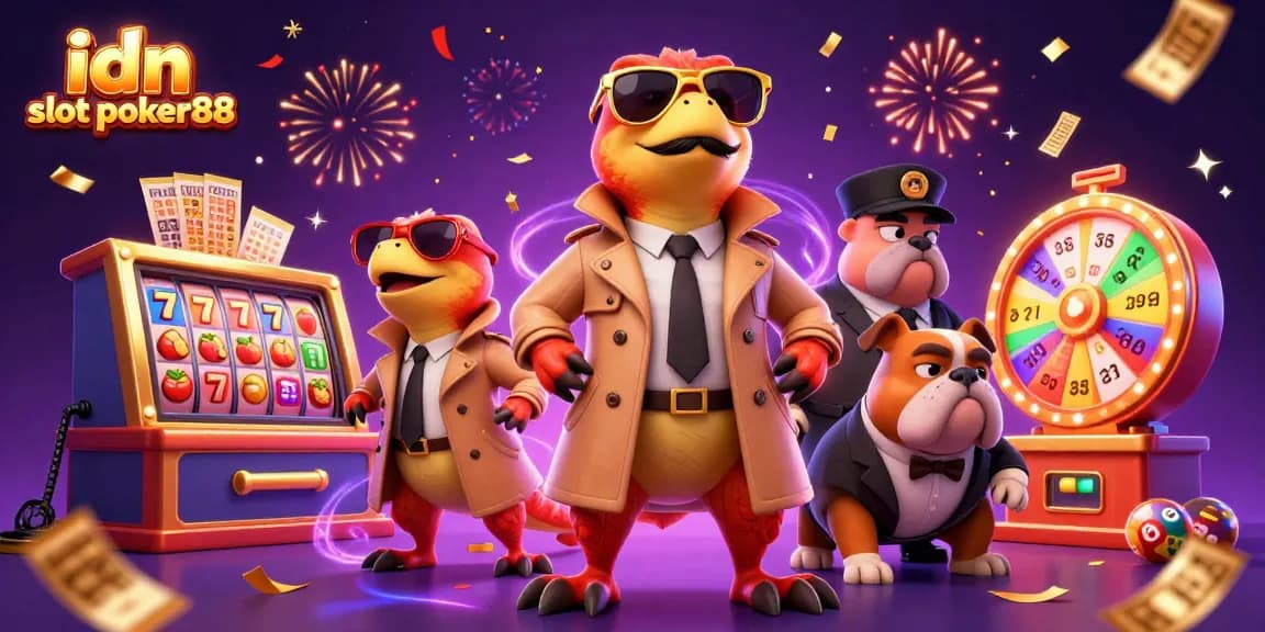 Experience excitement at idn slot poker88 with thrilling cartoon raptors entering a VIP lounge!