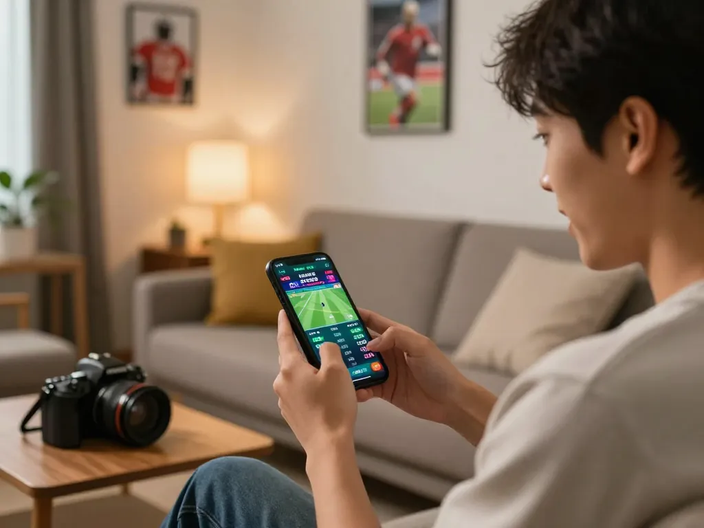 Engaging in online sports betting at home, showing excitement for hidobasketgoztepe activities and live match odds.