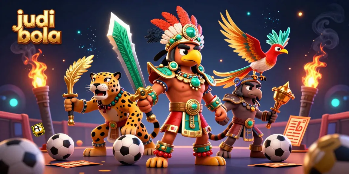 Engage in judi bola with a dynamic illustration of warriors and vivid gaming elements.