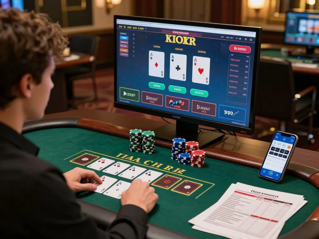 Player engaging in strategic blackjack at xx88 online casino, showcasing dynamic gameplay.