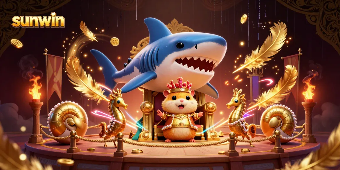 Experience thrilling gameplay at sunwin with a unique golden hamster king and casino atmosphere.