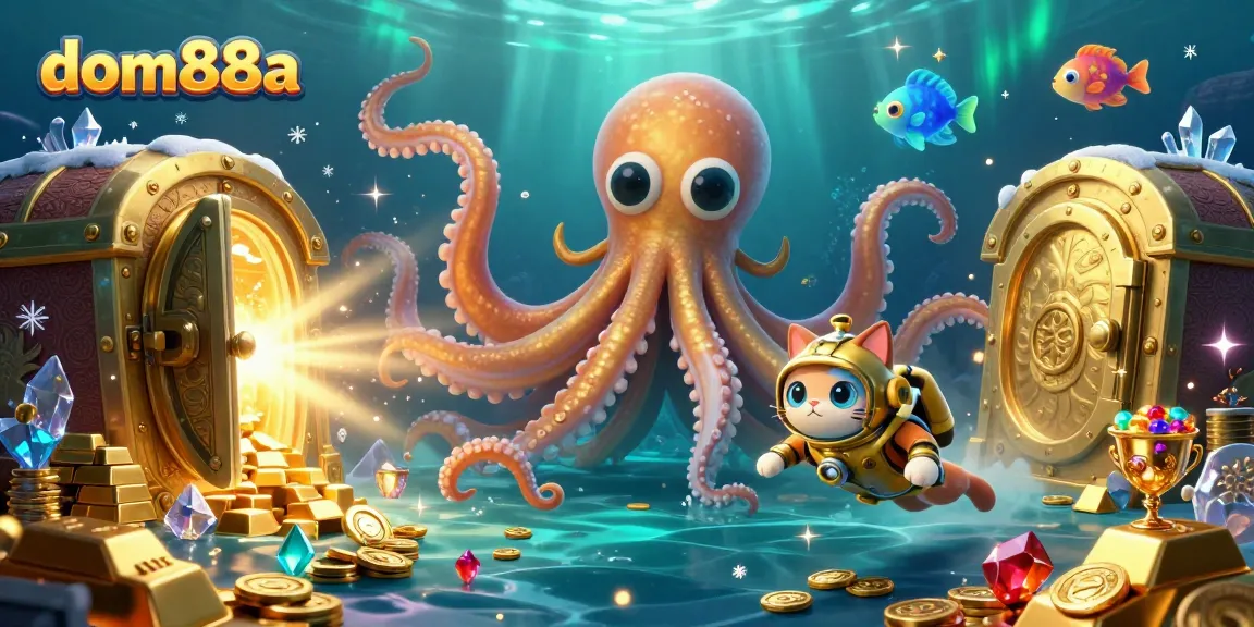 Experience thrilling gameplay at dom88a with a grand kraken, diving cat, and dazzling treasures.