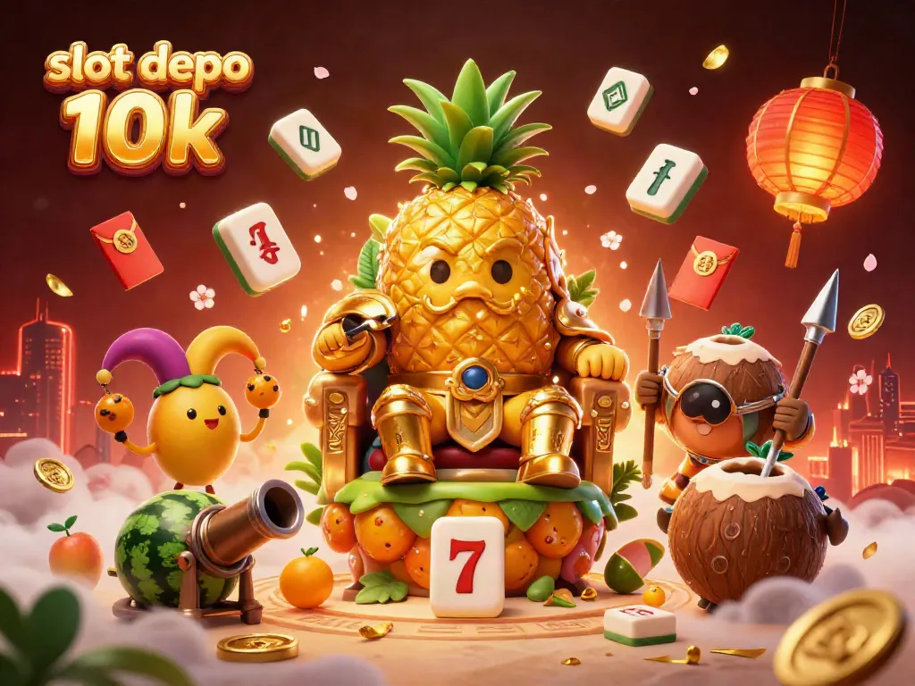 Experience thrilling games with slot depo 10k showcasing vibrant characters in a colorful casino setting.