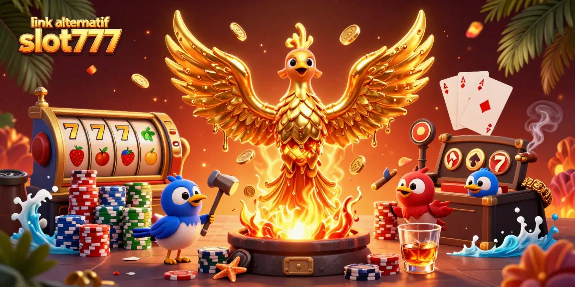 Spin and win with link alternatif slot777 in this vibrant casino-themed illustration.