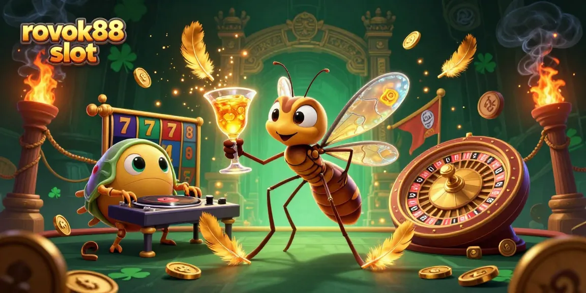 Experience the thrill of rokok88 slot with a dynamic 3D casino scene showcasing unique characters.