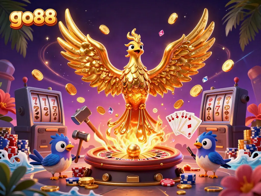 Experience excitement at go88 with a golden phoenix and dynamic casino elements.