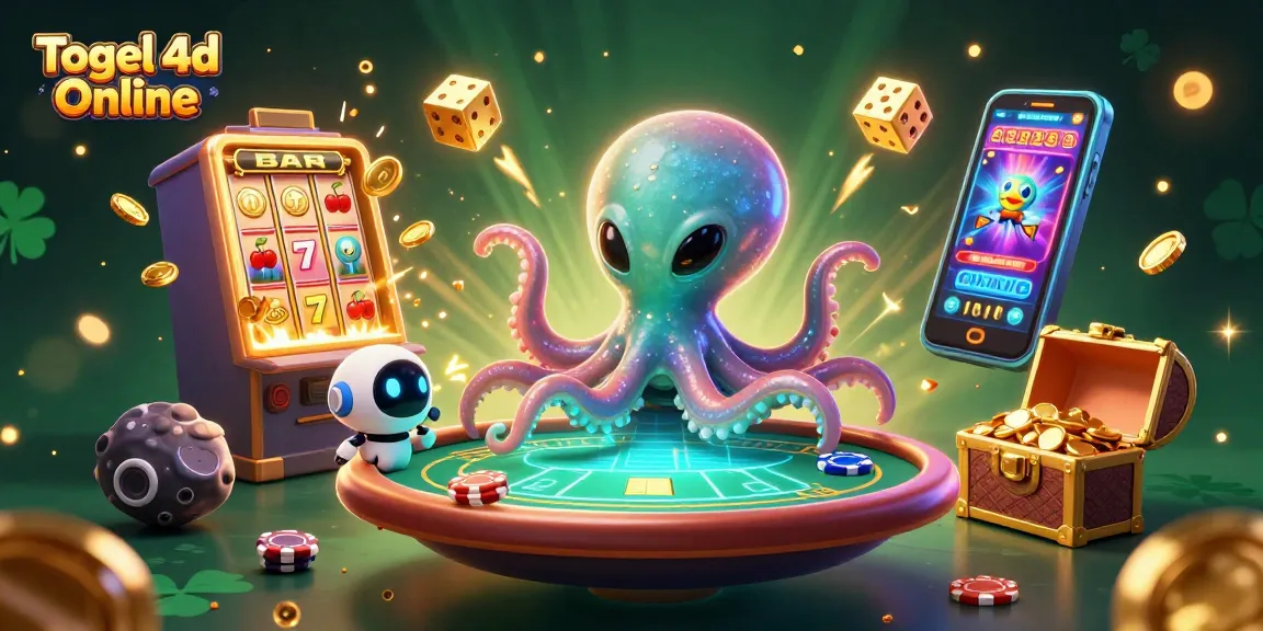 Engage in Togel 4d Online gaming with an exciting 3D alien-themed casino scene.