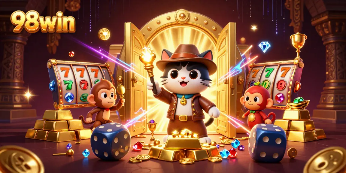 Uncover treasures at 98win with vibrant casino artifacts and exciting gaming elements.
