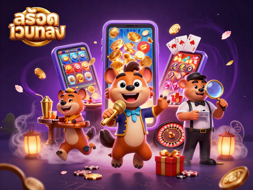 Experience the excitement of สล็อตเว็บตรง games with vibrant visuals and engaging characters in a lively casino scene