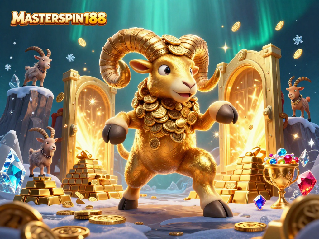 Engage with high-stakes excitement at MASTERSPIN188 with a dynamic casino scene filled with treasures.