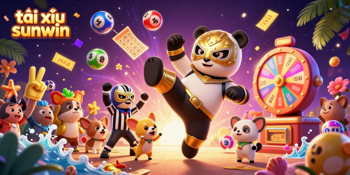 Engage with tài xỉu sunwin action, featuring dynamic characters in vibrant casino illustration.