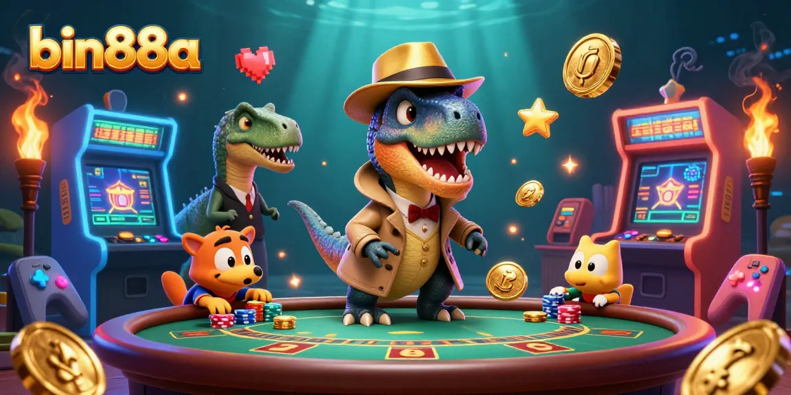 Engage in thrilling gameplay at bin88a with vibrant 3D casino characters and dynamic game elements.