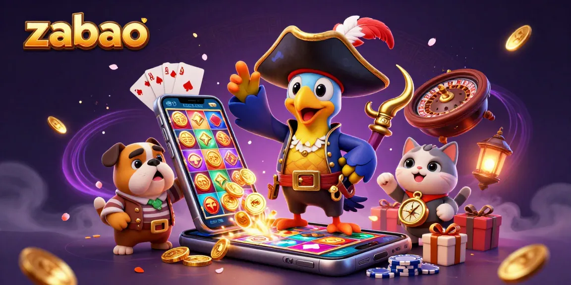 Zaobao casino features a pirate captain and bulldog navigating thrilling slot games with energy and excitement.
