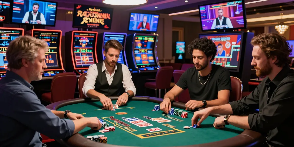 Players enjoying a thrilling game at Happyluke online casino, showcasing vibrant atmosphere and live dealer interactions.