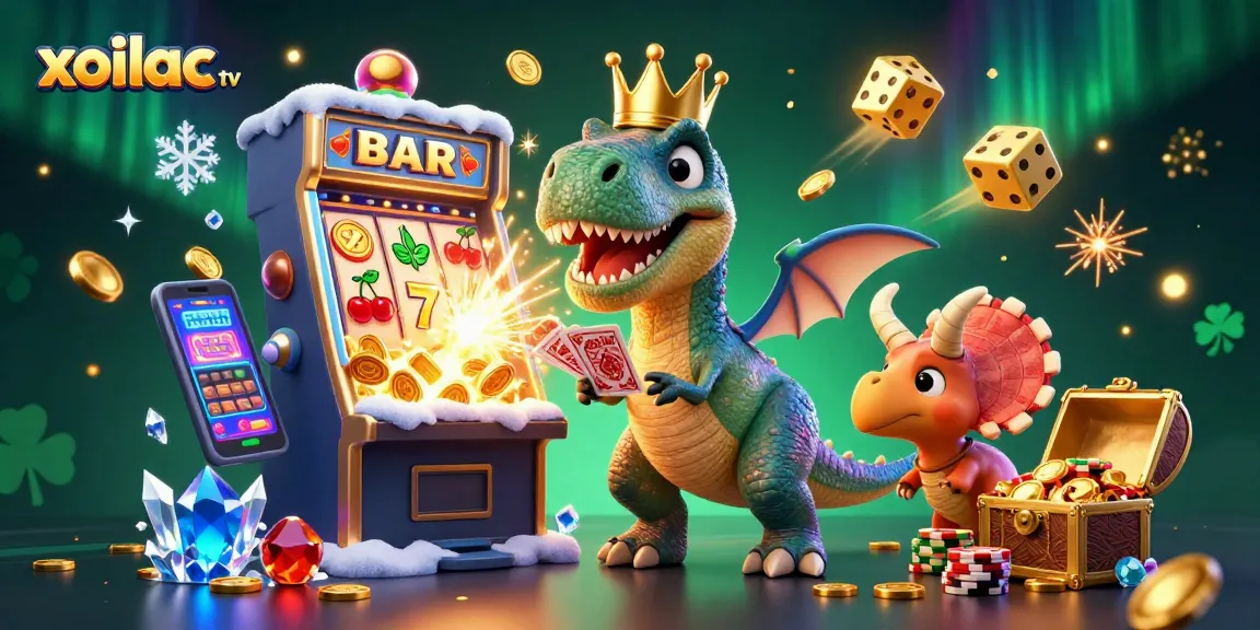 Experience excitement with xoilac tv, where 3D characters engage in thrilling gambling action amidst vibrant casino elements.