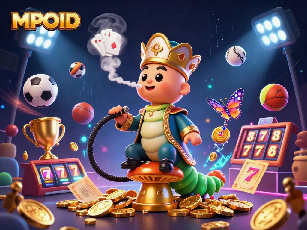 MPOID captivates with a vibrant 3D casino scene showcasing thrilling gaming elements and rich details.