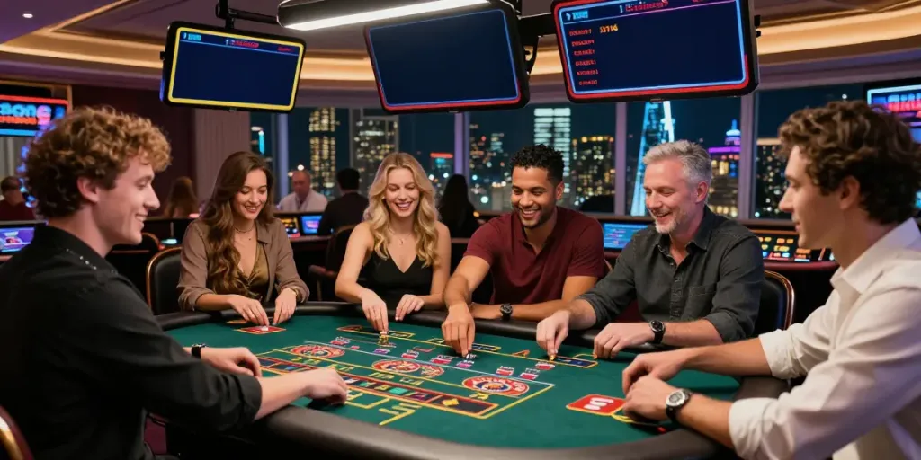 Players enjoying an exciting gaming experience at man88 online casino.