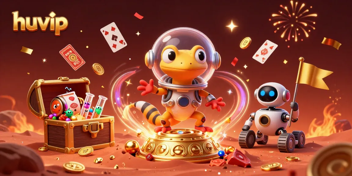 Win thrilling prizes with huvip in a vibrant casino adventure on Mars featuring exciting game elements.