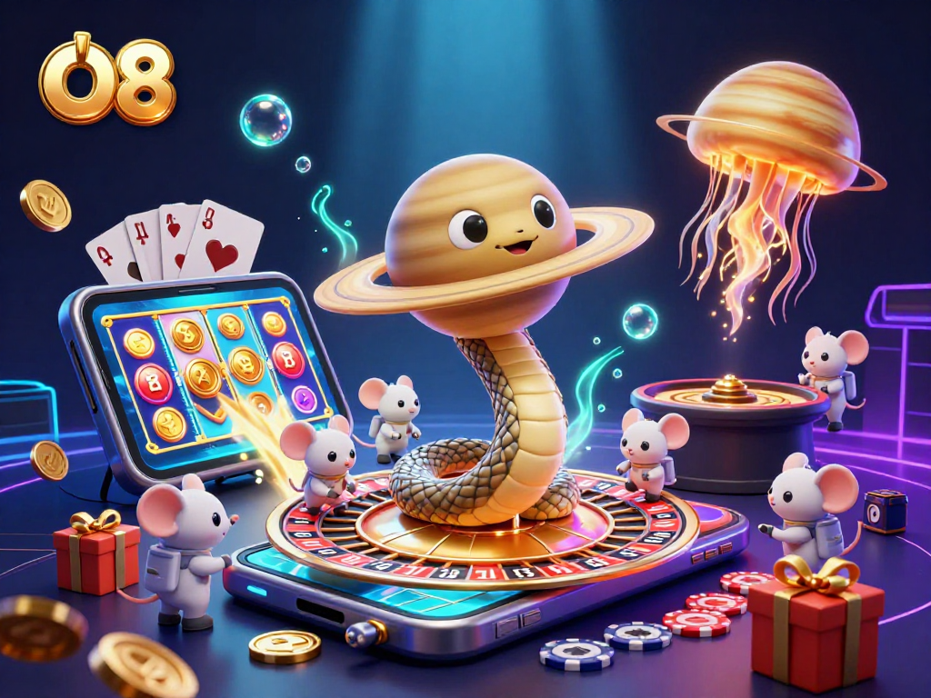 O8 engages players with a thrilling cosmic roulette experience featuring vibrant gambling elements.