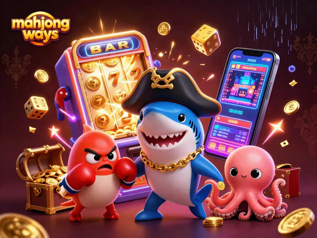 Experience thrilling wins with mahjong ways in this vibrant casino-themed 3D illustration.