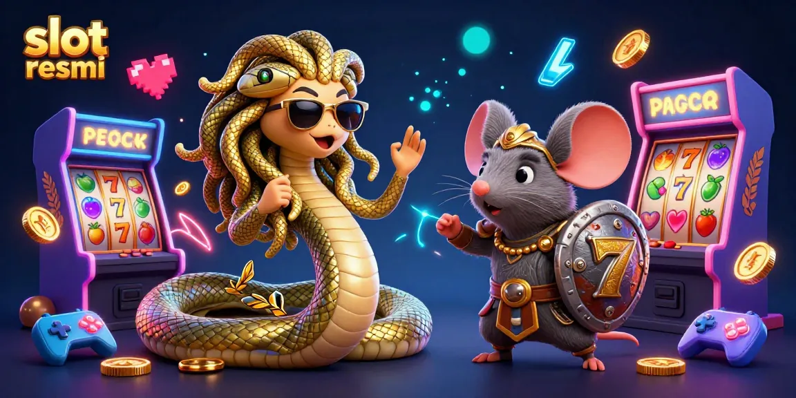 Experience immersive gaming with slot resmi in this vibrant 3D casino illustration featuring dynamic characters and game elements.