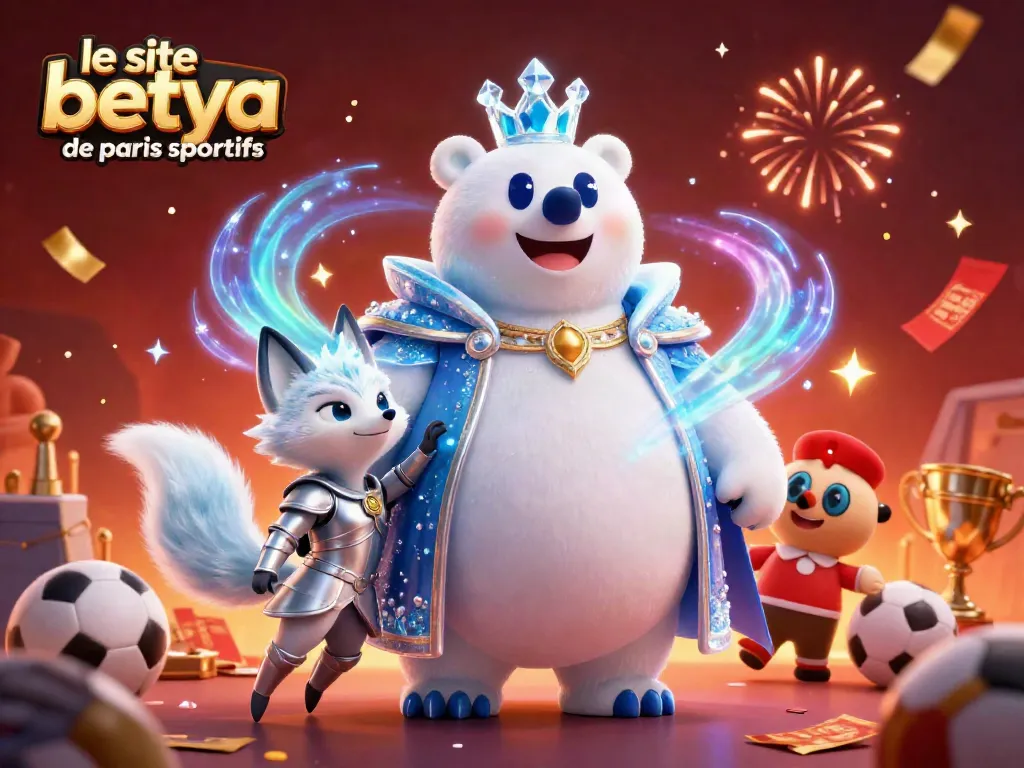 Bet on le site betya de paris sportifs with vibrant sports-themed scene featuring characters and betting elements.