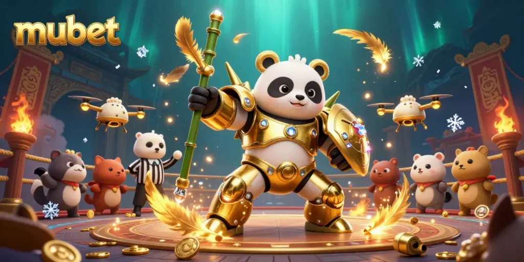 Bet on excitement at mubet with a thrilling 3D digital casino illustration featuring dynamic characters and action.