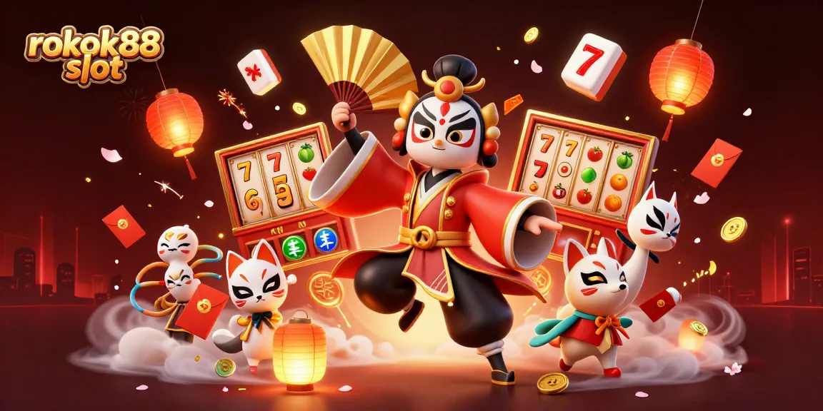 Experience thrilling entertainment with rokok88 slot through an enchanting 3D casino scene filled with vibrant details.