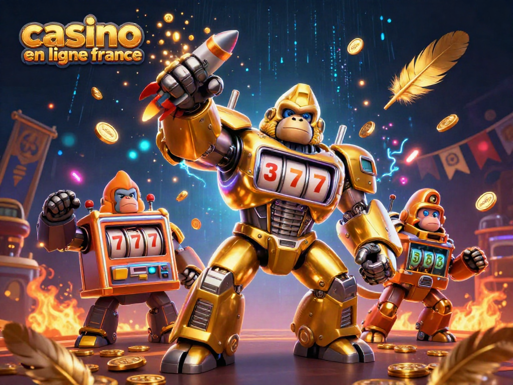 Vivez l'excitation de casino en ligne France avec le mécanisme de gorille doré et des éléments de jeux de chance.