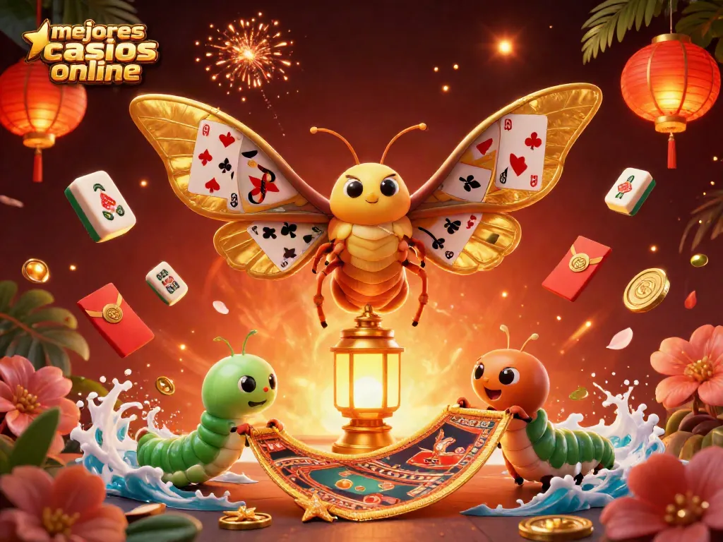 Descubre los mejores casinos online con esta vibrante ilustración 3D llena de acción y juegos.