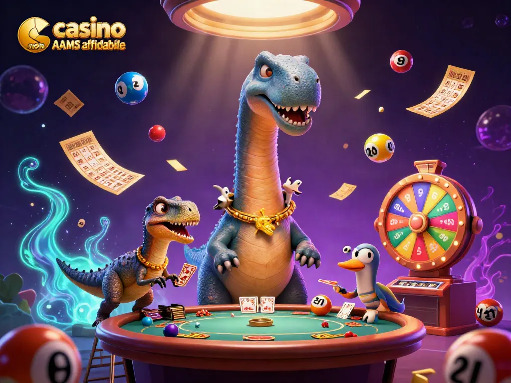 Gioca nei casino non AAMS affidabile con un brontosauro e un raptor in un'illustrazione 3D dettagliata.