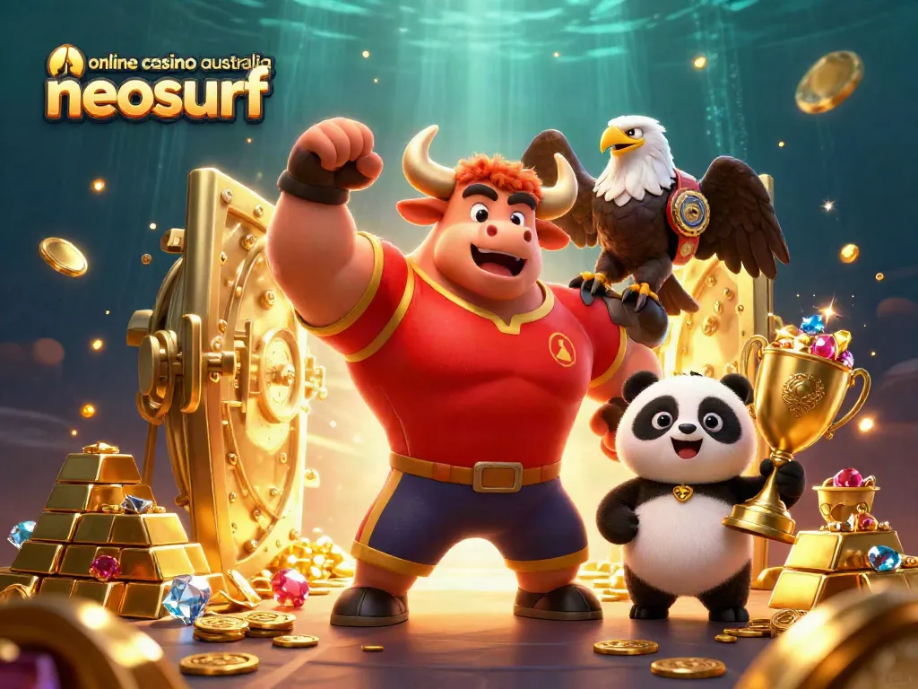 Play at online casino Australia Neosurf and win with dynamic gaming elements in a vibrant 3D scene.