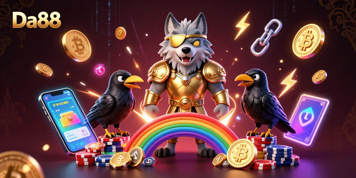 Engage with Da88's thrilling casino atmosphere illustrated in a vibrant Norse-themed scene.