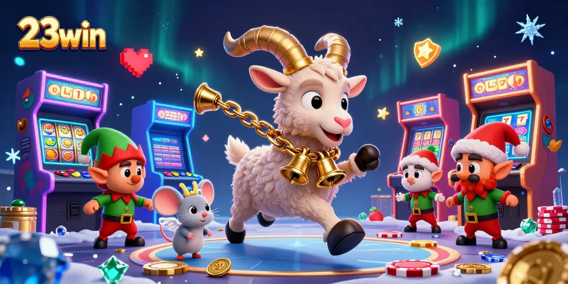 Join the fun at 23win with an exciting scene of a spooky casino ambiance featuring Krampus.