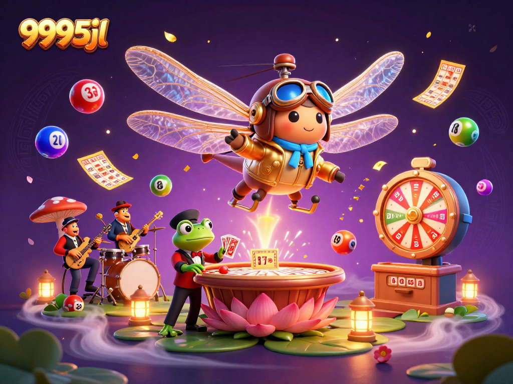 Experience thrilling gameplay with 9995jl as a dragonfly pilot and frog croupier enliven a casino scene.