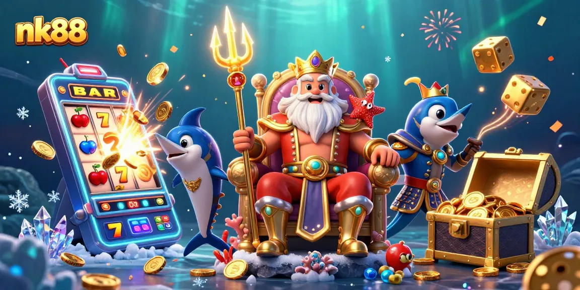 Spin for bonuses at nk88 with a vibrant casino scene full of games and excitement.