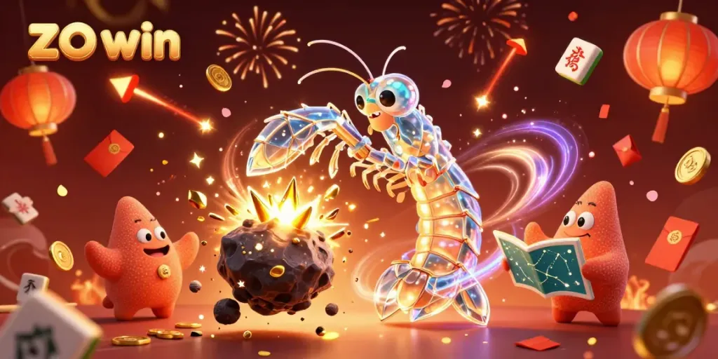 Engage with the thrilling world of zo win as a galactic samurai delivers a powerful punch through an asteroid, revealing treasures.