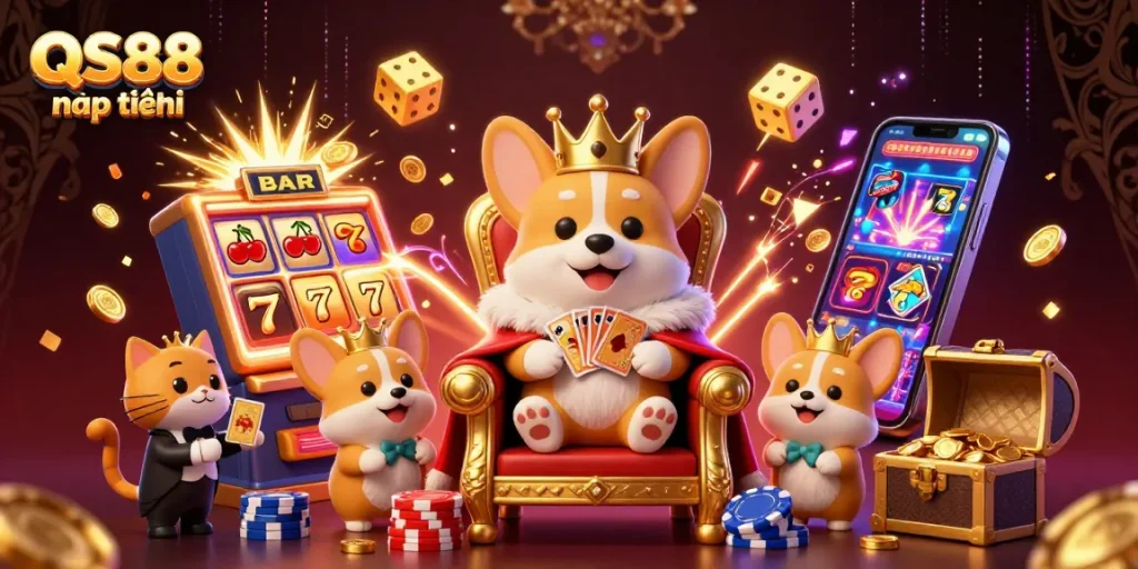 Experience competitive play at QS88 nạp tiền with vibrant casino elements and engaging characters.