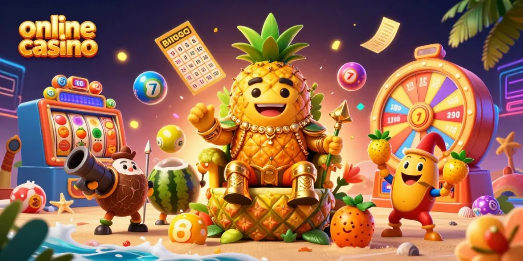 Engage in an exciting online casino experience with vibrant characters and dynamic game elements.
